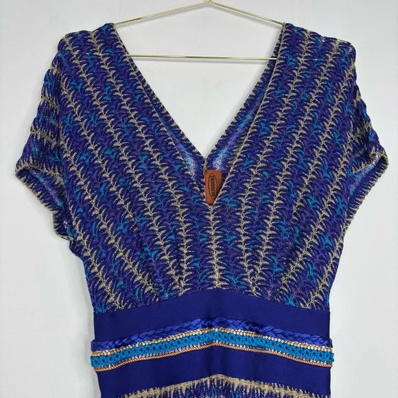 open lace back dress 1990s Missoni One Shoulder Fringe Dress  Shrimpton Couture